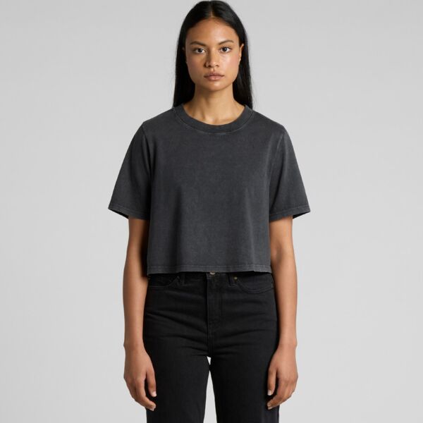 BULK Wo's Stone Wash Heavy Crop Tee 25+ Thumbnail